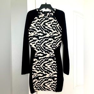 H&M BodyCon Zebra Pattern Dress Sz 4 Excellent condition!